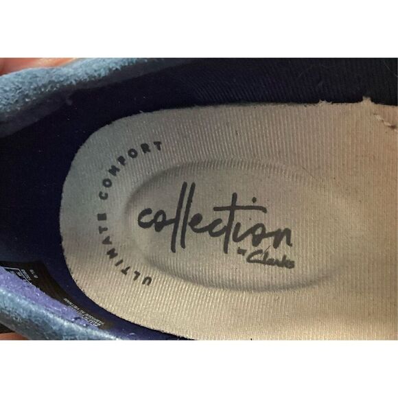 Clarks Women’s Navy Blue Suede Comfort Loafer Size 7.5 - Picture 11 of 13